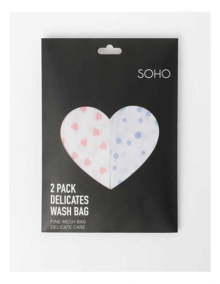 Wash Bag 2pk in Pink Hearts/Blue Spots