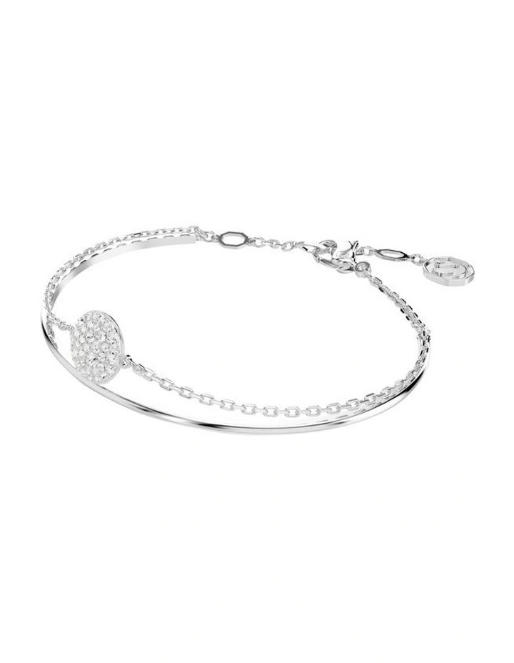 Meteora Bangle Rhodium Plated in White