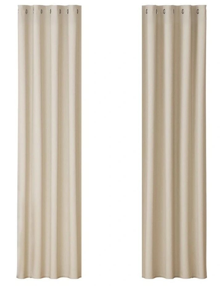 2X Blockout Curtain Eyelet in Beige