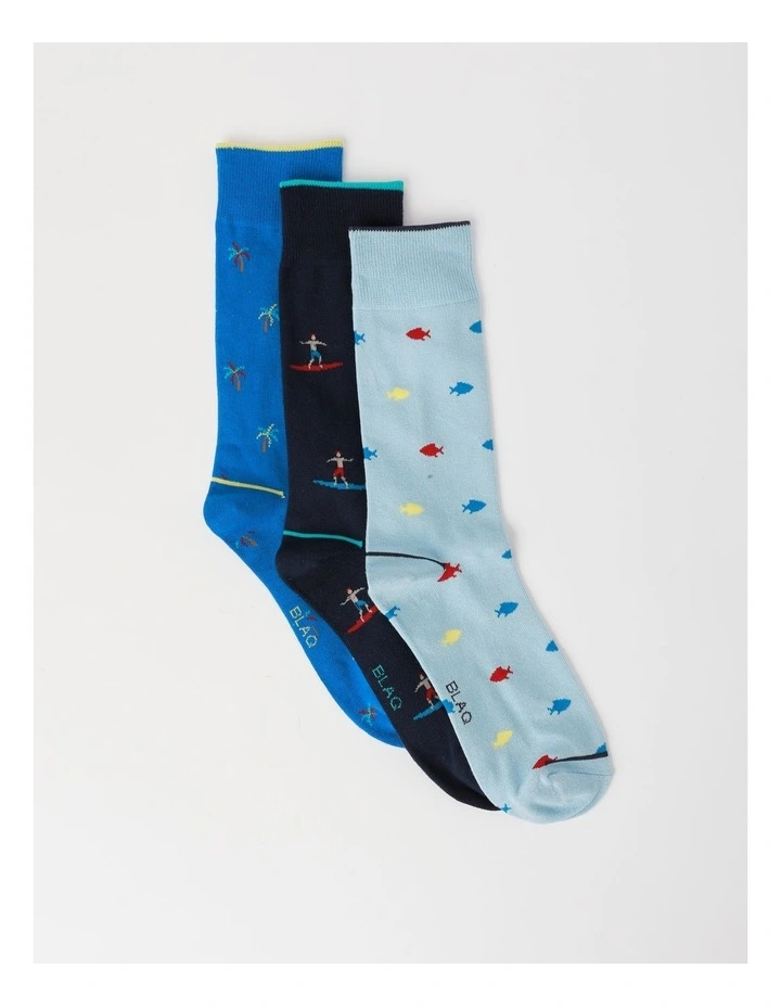 3 Pack Summer Time Socks in Assorted