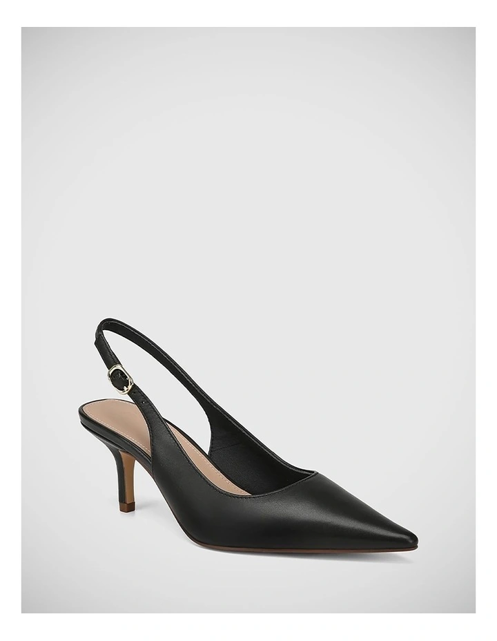 Leia Leather Heel in Black