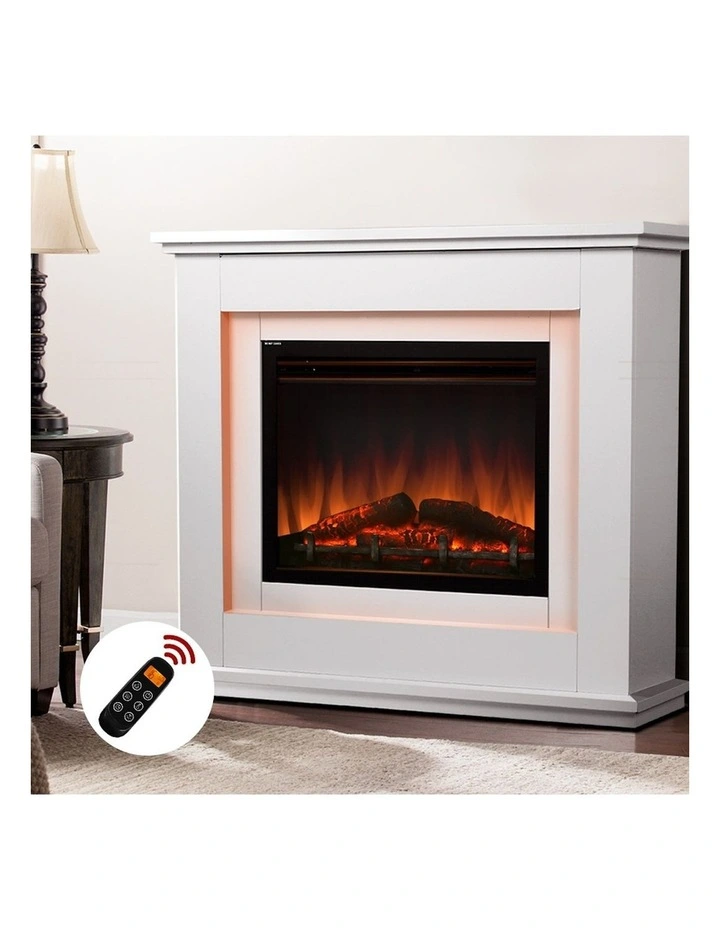 Electric Fireplace Fire Heater 2000W in White