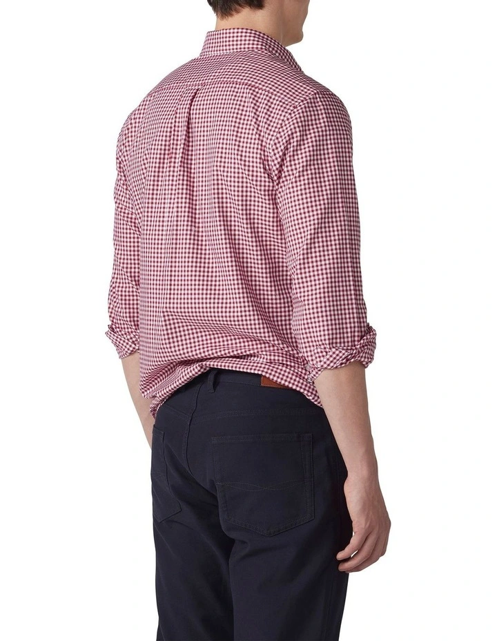 Gunn Check Oxford Sports Fit Shirt Claret