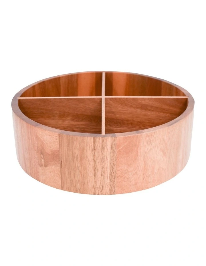 Pantry 4 Divider Lazy Susan - Acacia