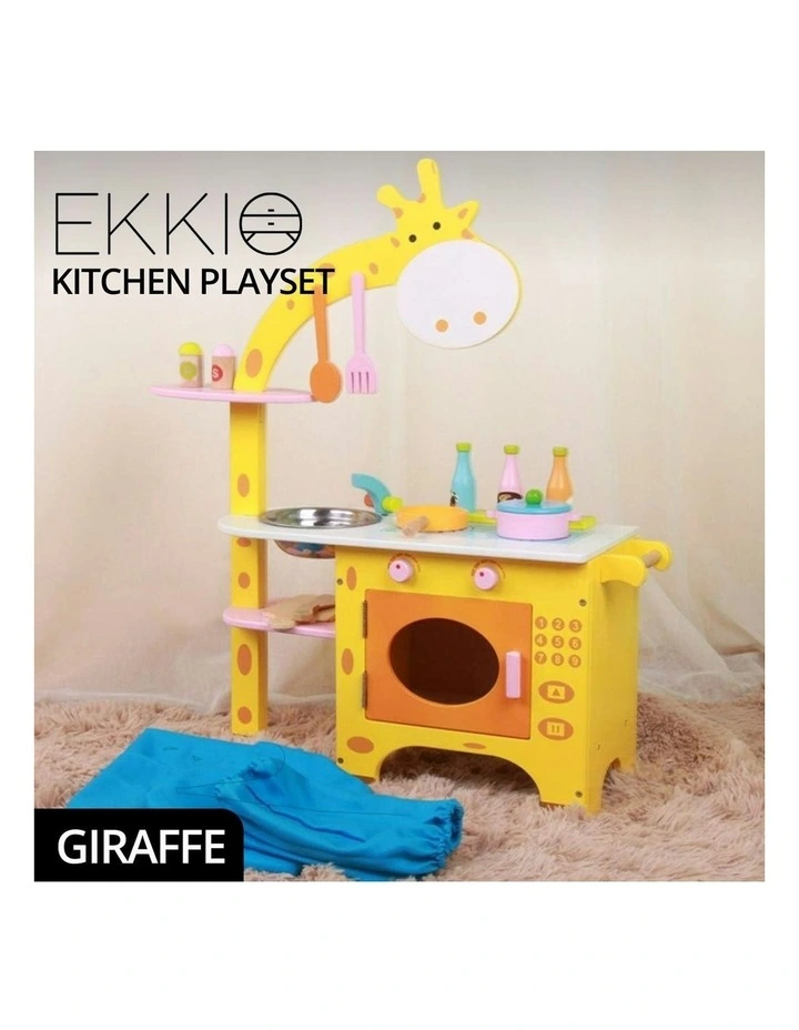 Wooden Giraffe Shape Kitchen Playset
