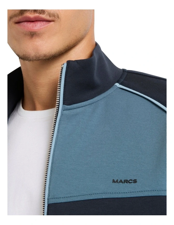 Rio Raglan Zip Thru Sweater in Navy