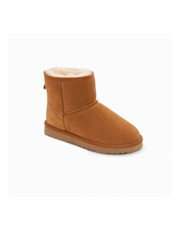 Genuine Australian Sheepskin Mini Classic Suede Large Boots in Chestnut