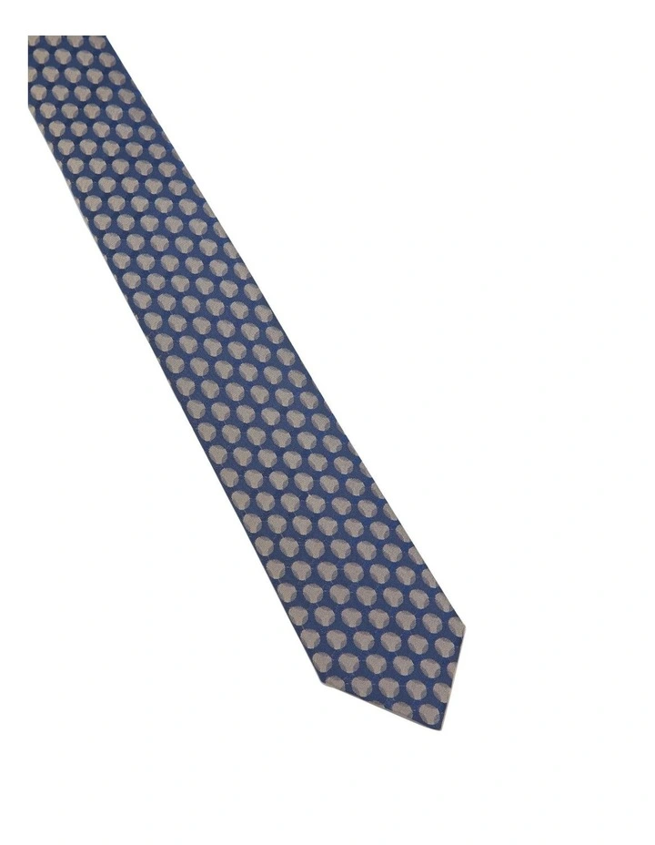 Chain Links Tie in Blue/Natural