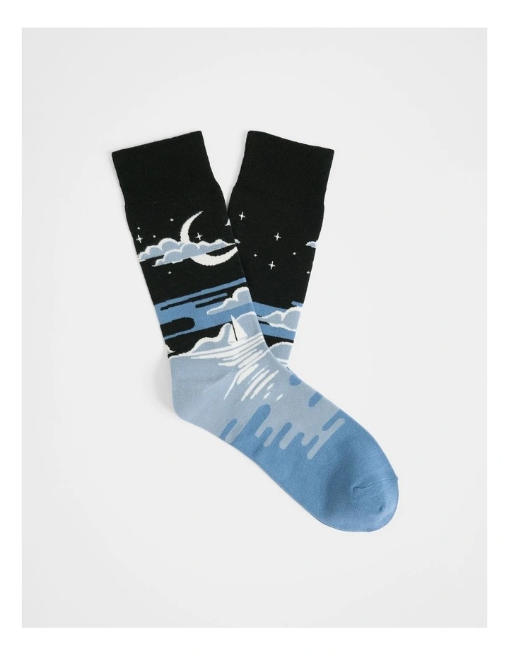 Landscape Sock in Chambray Blue