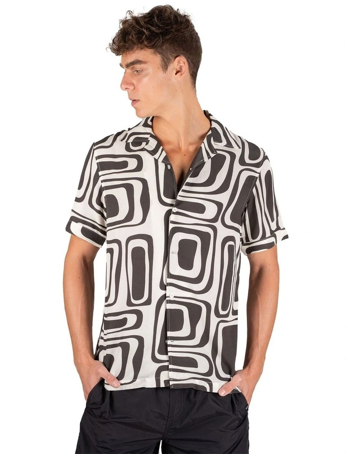 Swirl Bamboo Shirt in Black