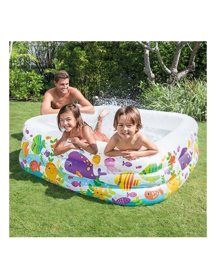 Square Aquarium 1.59M Inflatable Kids Pool in Multi