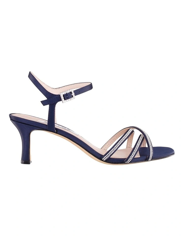Bobby Sandals in New Navy Luster Satin