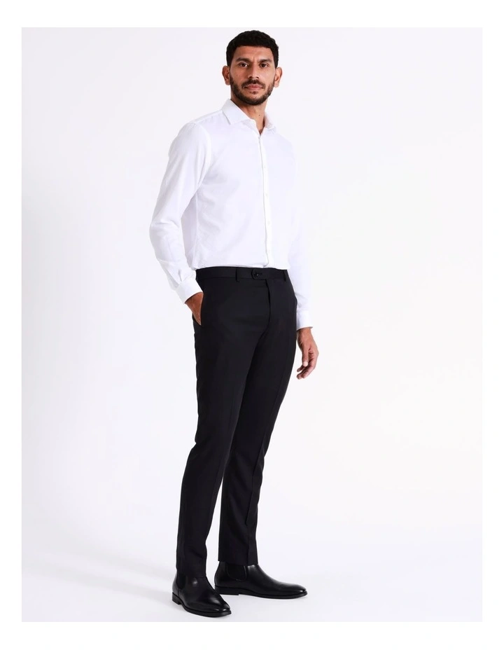 Slim Fine Stripe Trouser in Black