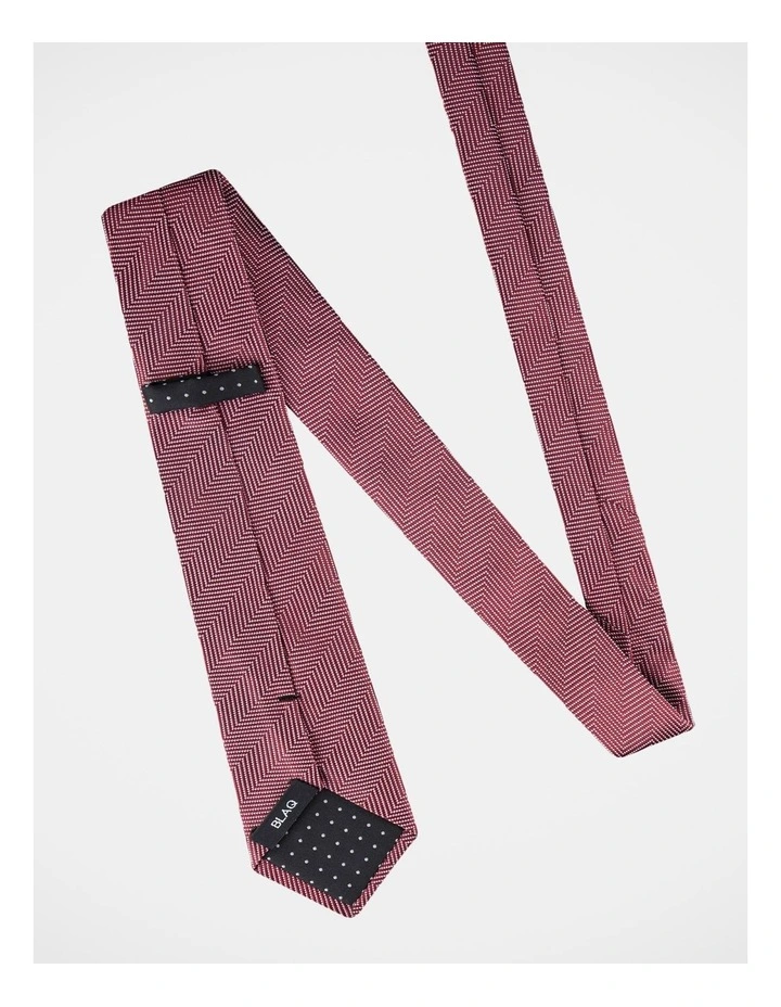 Herringbone Silk Tie Red