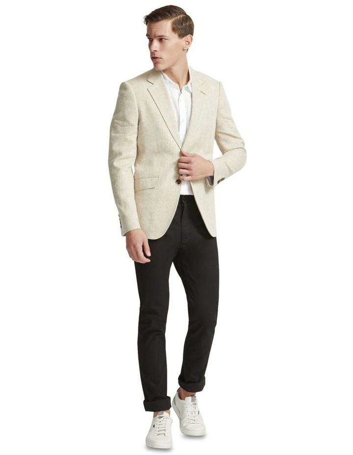 Blake Linen Blend Blazer in Sand