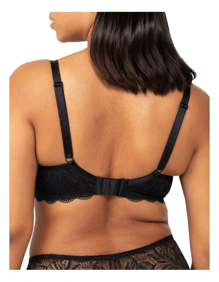 Essential Lace Balconette Wired Padded Bra in Black