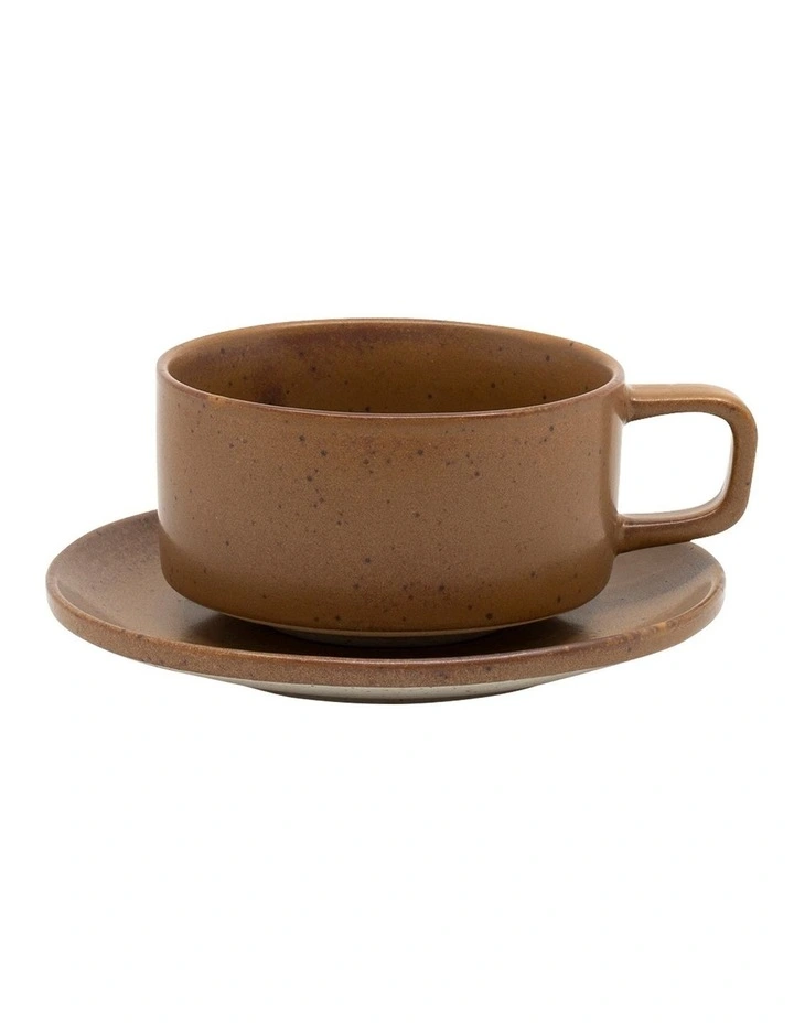 Claro Tea Cup & Saucer 230ml/14cm Rust