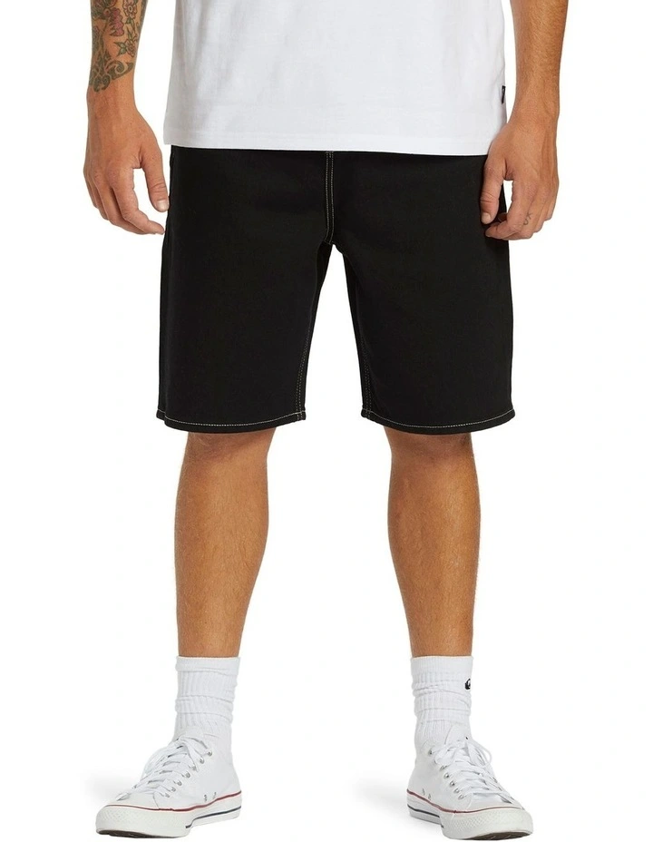 Saturn Baggy Denim Shorts in Black