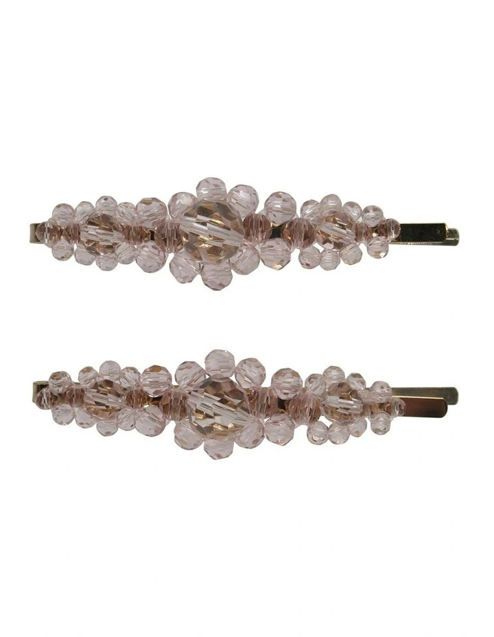 Azareen Hair Clip Set in Pink