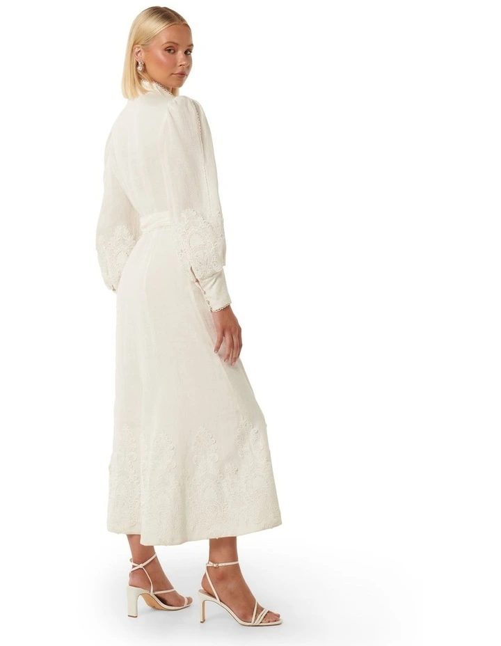 Allegra Lace Detail Maxi Dress in White