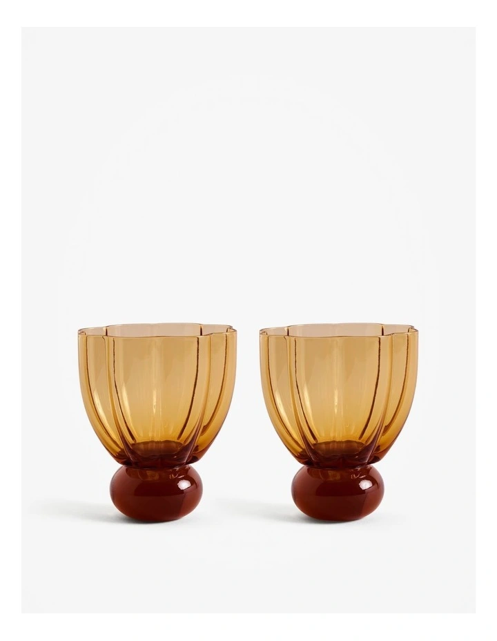 Hazel Cocktail Glass Set of 2 in Amber