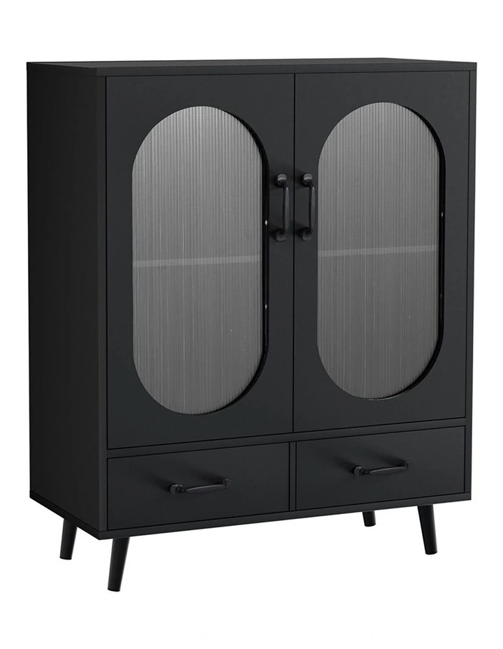 Double Doors Buffet Sideboard in Black