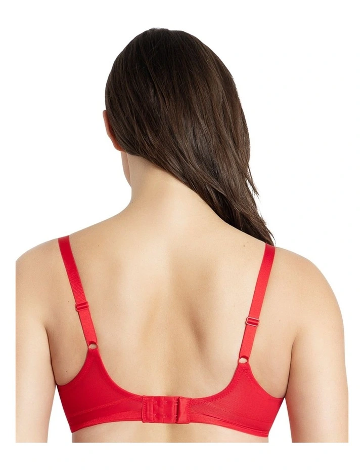 Shea Supportive Full Bust Plunge Bra in Racing red