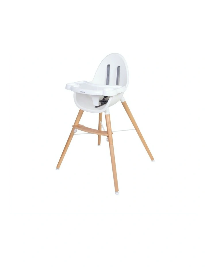 Eve High Chair in White/Natural
