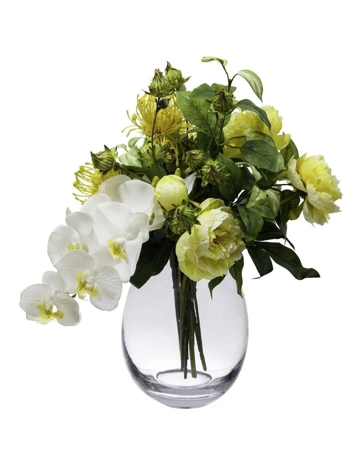Orchid and Peony Mixed Arrangement Artificial Flower 46cm in Multi