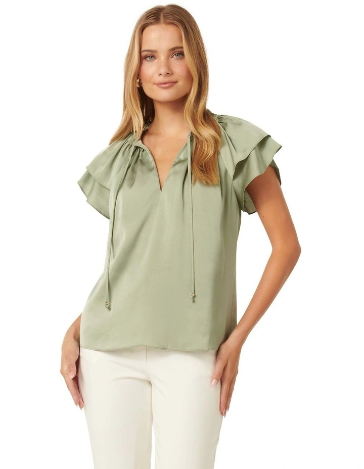 Marni Micropleat Blouse in Green