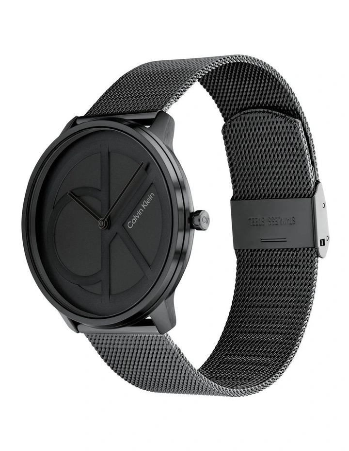 Iconic Mesh 40mm Ionic Plated Black Steel Watch 25200028