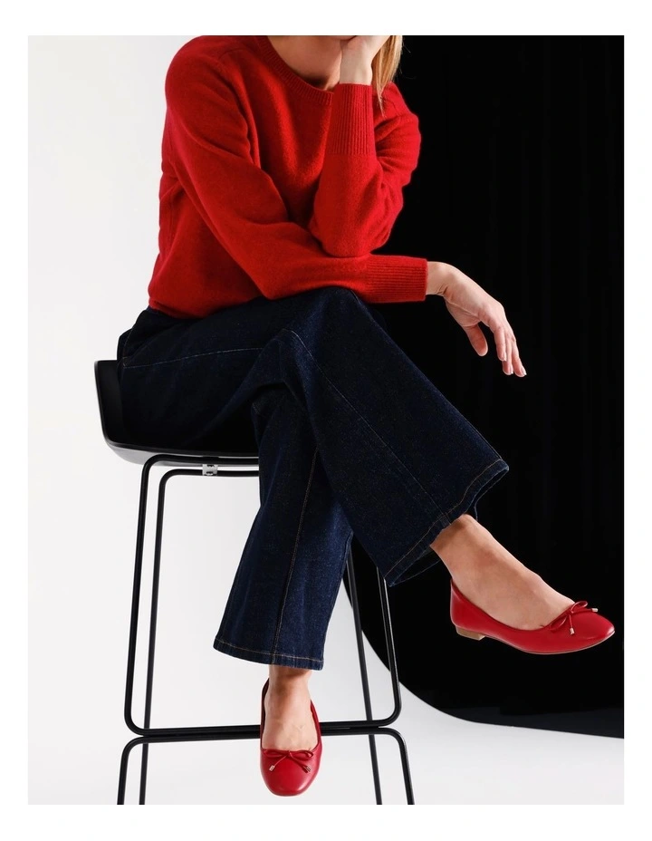 Yaz Ballet Flat Shoe in Red