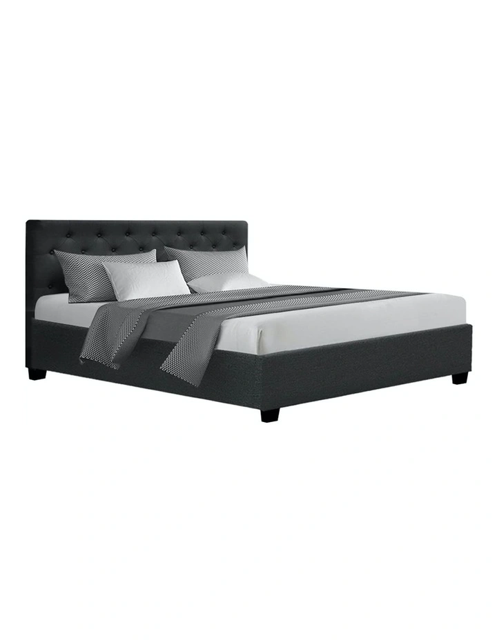 Vila Gas Lift Queen Bed Frame in Charcoal