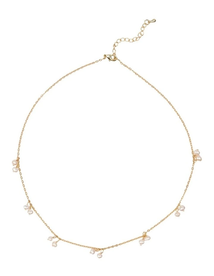 Shira Pearl Necklace in Light Gold