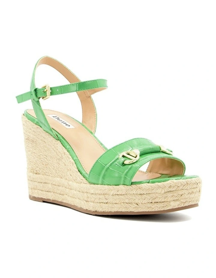 Kai Wedge Sandal in Green Croc