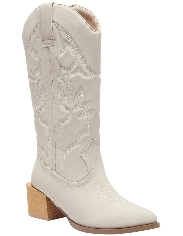 Ryder Western Boots in Nude Micro