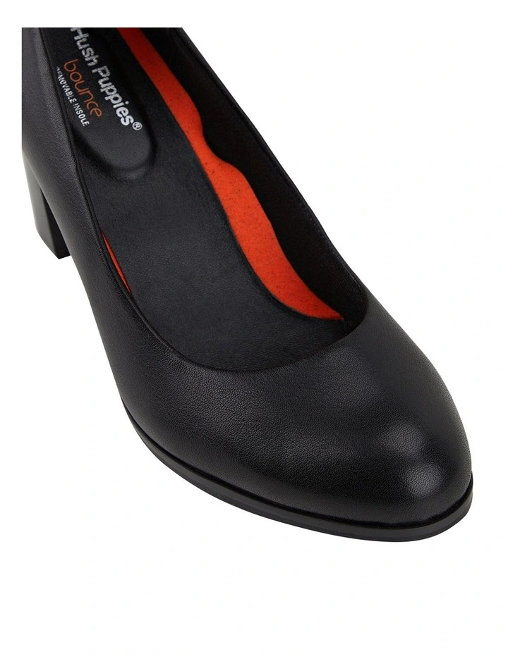 The Tall Pump Leather Heels in Black