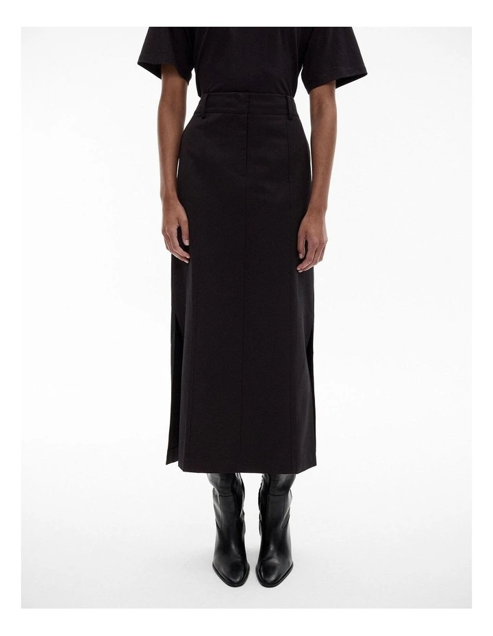 Seam Detail Maxi Skirt in Black