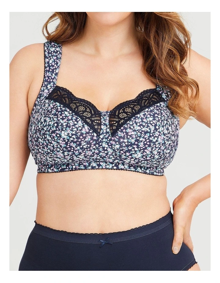 Wirefree Cotton Comfort Bra in Multi