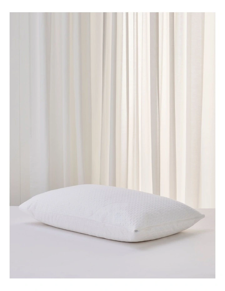 Serene Bamboo Jacquard Pillow Protector in White