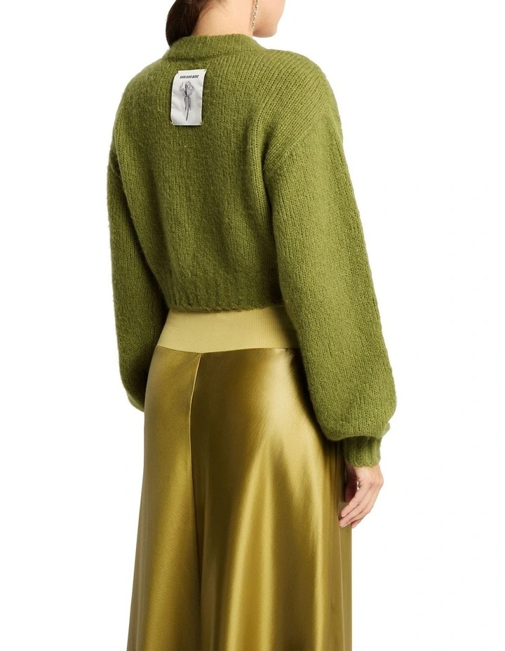 Estilo Cashmere Blend Cardigan in Pear Green