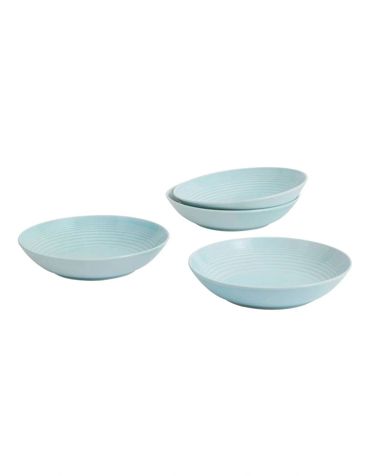 Maze Pasta Bowl 24cm Set of 4 in Blue