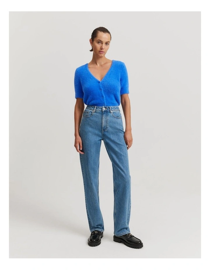 High Rise Straight Leg Jean in Light Wash