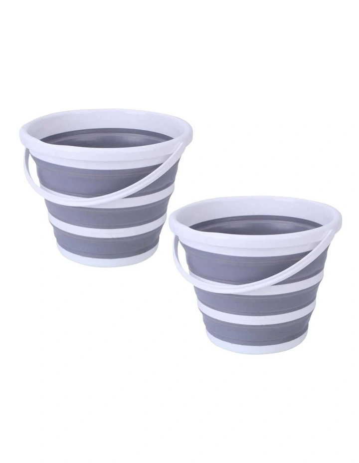Collapsible Silicone Bucket 10L 2 Pack in Multicolor