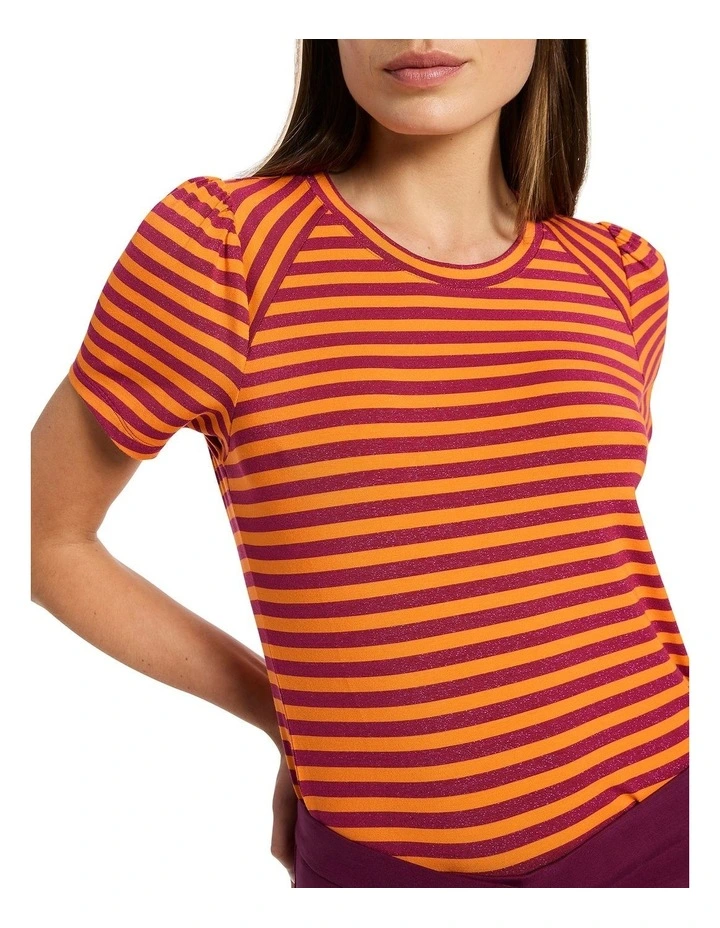 Rosa Stripe Tee in Malibu/Calypso