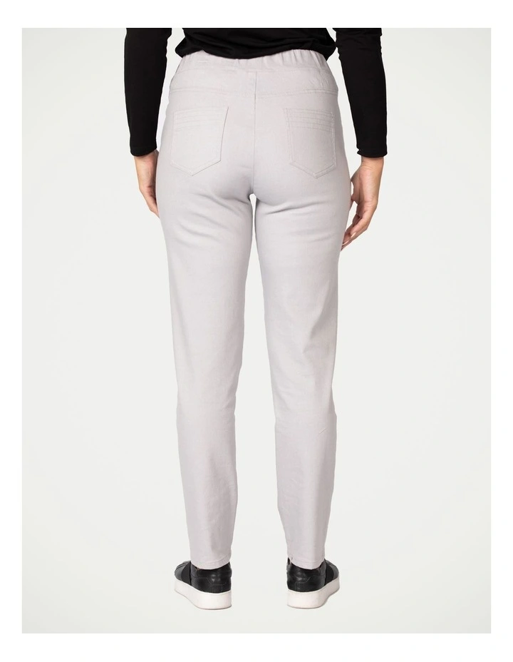 Suzy Stretch Long Pull On Jeans in Silver