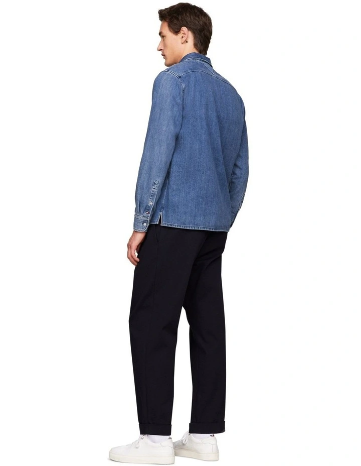 Denim Long Sleeve Shirt in Navy