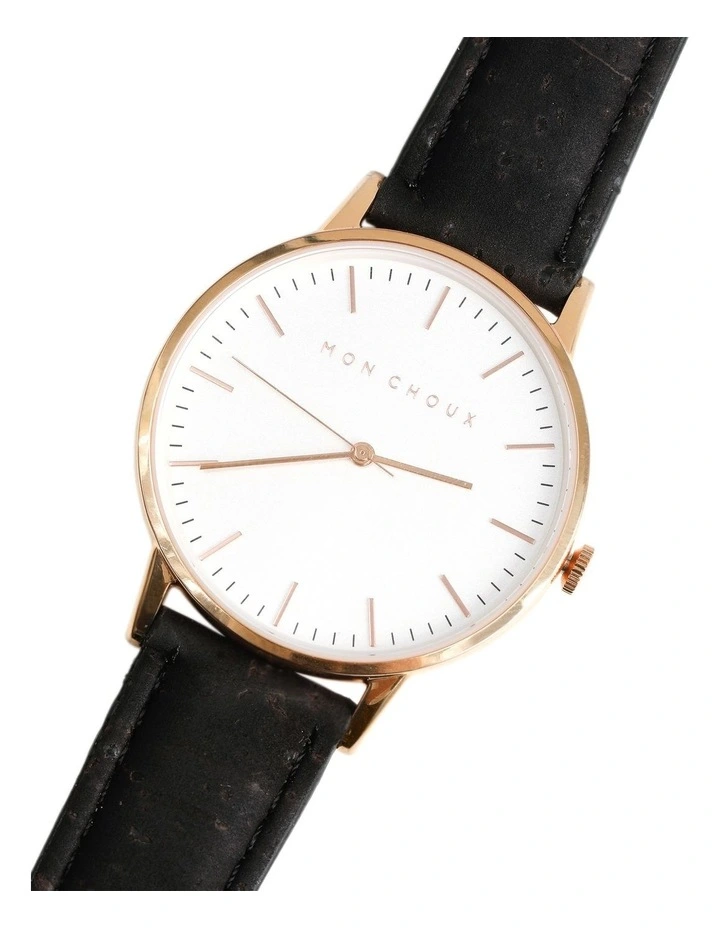 Classic Vegan Leather Watch 38mm in Rose Gold