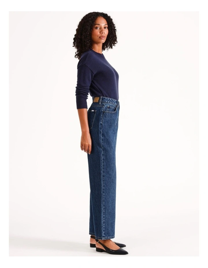 Organic Blend Relaxed Straight Jean in Dark Denim