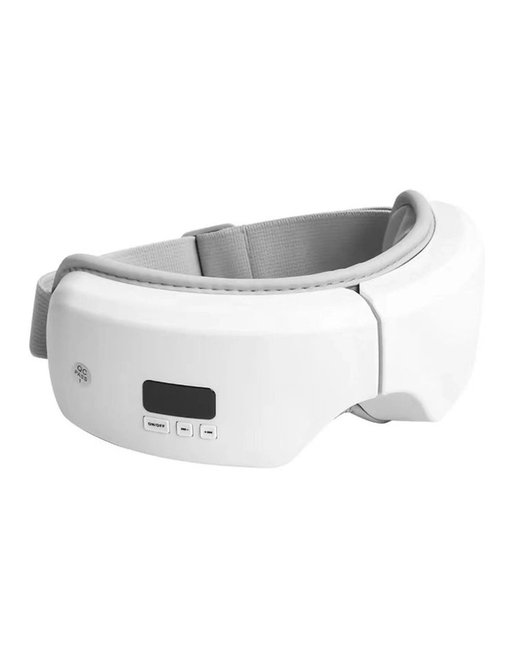 Rechargeable Eye Massager with Heat Pads Wireless Bluetooth in White
